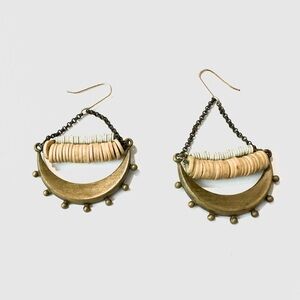 Artisan Bronze Crescent Earrings